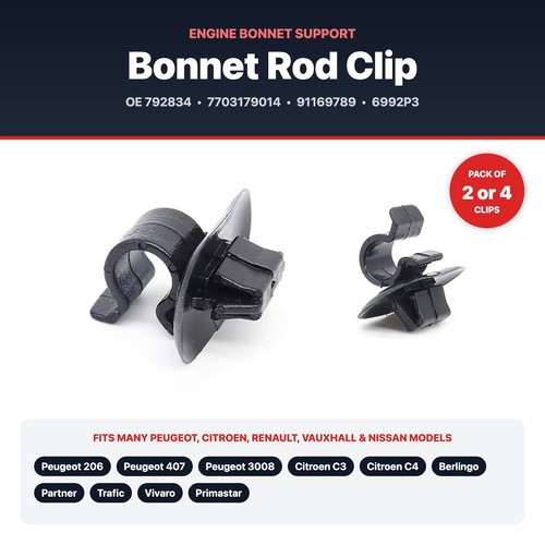 Clip asta cofano per - , peugeot